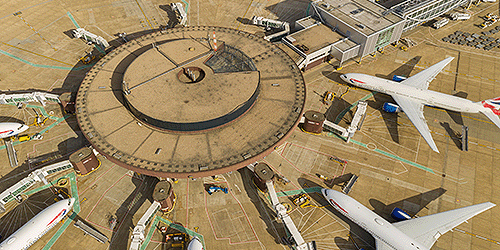 Aerial shot of Pier 3 at London Gatwick