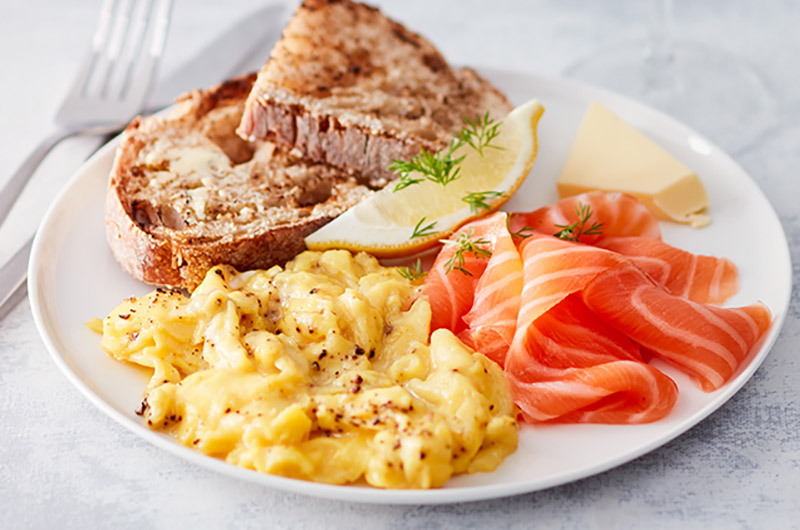 Image showing smoked salmon and eggs dish at Juniper