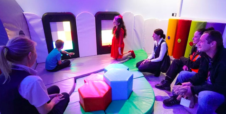 Passengers enjoying Gatwick Airport's Sensory Room
