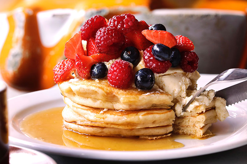 Image showing berry pancake stack at The Breakfast Club