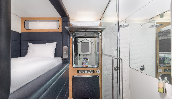 Image showing interior of one of the cabin rooms in the Yotel at London Gatwick South Terminal