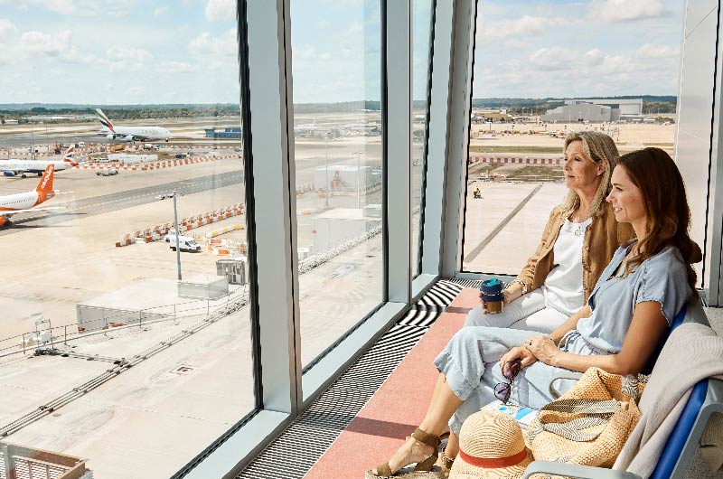 Image showing passengers relaxing at the airport having taken the coach for their flight