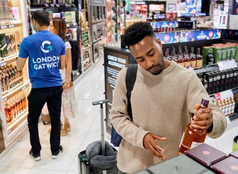 Someone browsing in WDF at London Gatwick