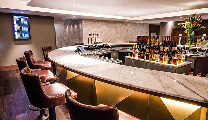 Comfortable booth seating is ample within our No.1 Traveller Lounges