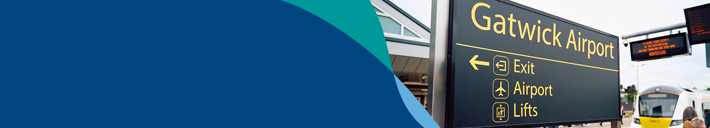 Gatwick Airport railway station banner