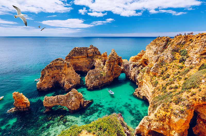 Algarve rock formations near Faro