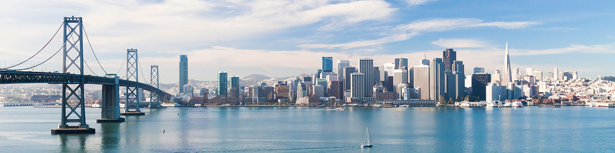 Image showing Golden Gate Bridge against San Francisco skyline