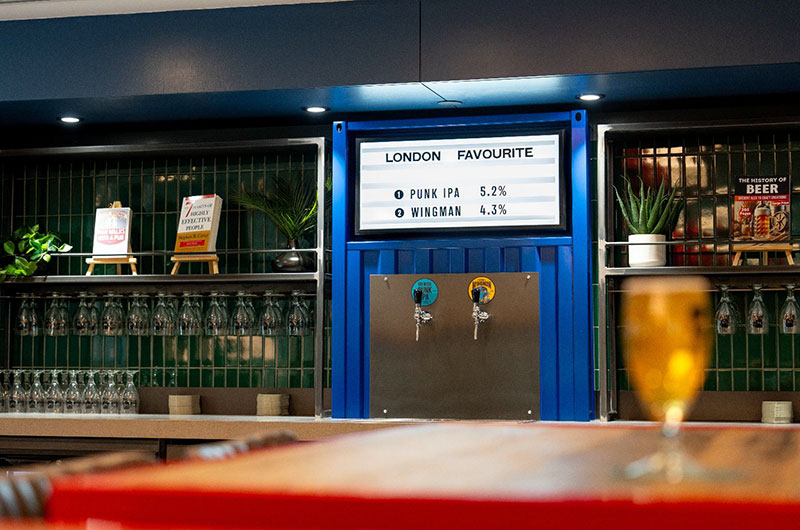 Brewdog bar in British Airways Club Lounge at London Gatwick