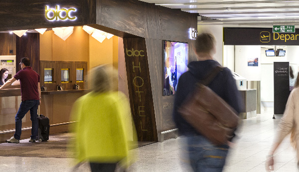 Image showing entrance of the bloc hotel in London Gatwick South Terminal