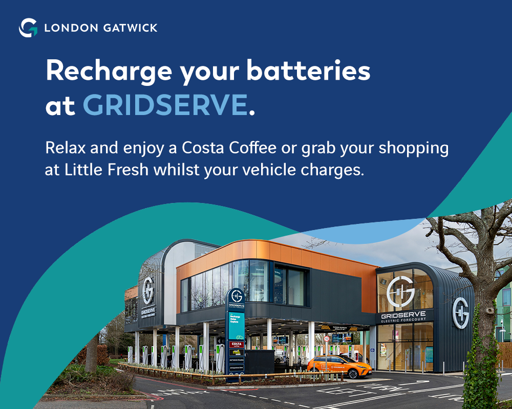Recharge your batteries at GRIDSERVE. Relax and enjoy a Costa Cofee or grab your shopping at Little Fresh whilst your vehicle charges.