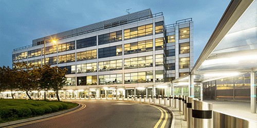 Photo of Jubilee House office building exterior, outside Gatwick North Terminal